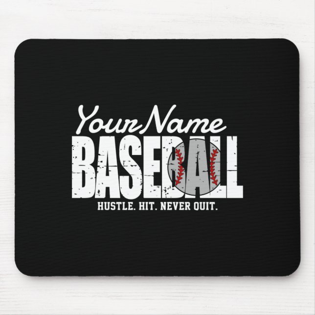 Retro-Baseball-Add-Name-Pinstripe-Team-Player-T-Sh Mousepad (Vorne)