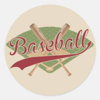 Retro-Baseball-Aufkleber Runder Aufkleber