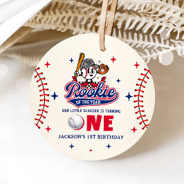 Retro Baseball Boy Birthday Favor Tags Geschenkanhänger