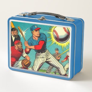Retro Baseball-Comic Metall Brotdose