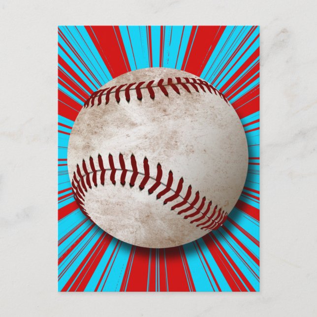 RETRO BASEBALL DESIGN POSTKARTE (Vorderseite)