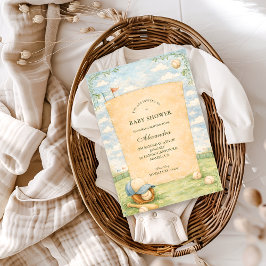Retro Baseball Field Baby Shower Einladung