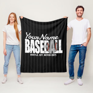Retro Baseball FÜGE NAMEN HINZU Pinstripe Team Spi Fleecedecke