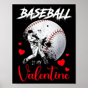 Retro Baseball ist mein ValentinsBaseball Ball Val Poster
