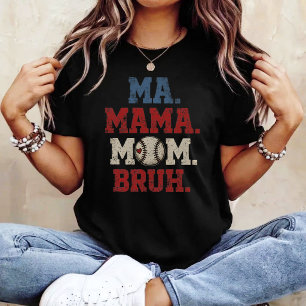 Retro Baseball-Mutter Ma Mama Mom Bruh Muttertag  T-Shirt
