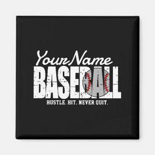 Retro Baseball Namen hinzufügen Pinstripe Team Spi Magnet