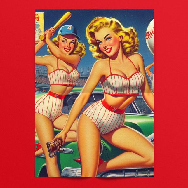 Retro-Baseball-Pin-ups Seidenpapier (Von Creator hochgeladen)