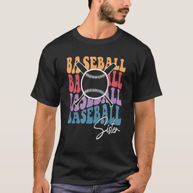 Retro Baseball Sister Big Sister Baseball For Wome T-Shirt (Vorderseite)