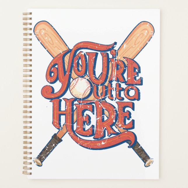 Retro-Baseball-Softball-Fan-Design Planer (Vorderseite)