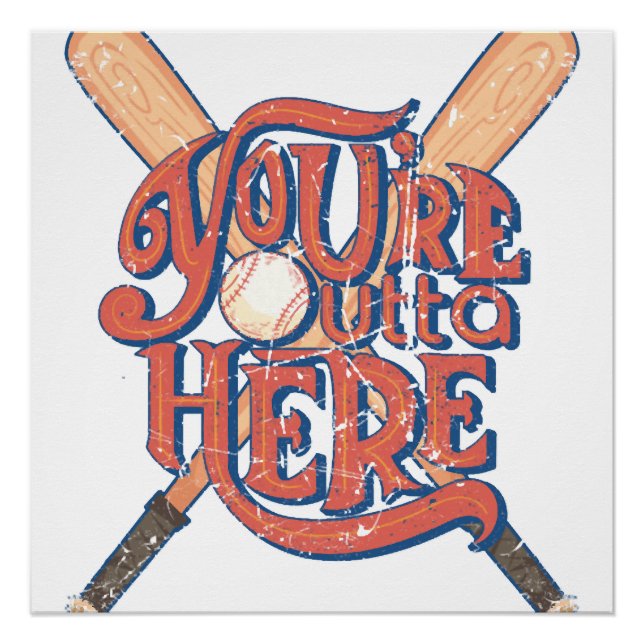 Retro-Baseball-Softball-Fan-Design Poster (Vorderseite)