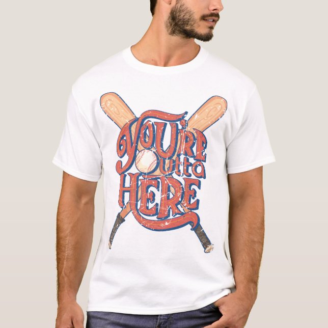 Retro-Baseball-Softball-Fan-Design T-Shirt (Vorderseite)