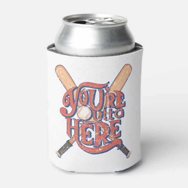 Retro Baseball Softball-Lüfterdesign Dosenkühler (Kanne Vorderseite)