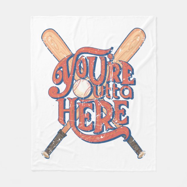Retro Baseball Softball-Lüfterdesign Fleecedecke (Vorderseite)