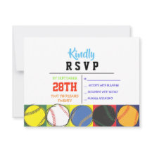 Retro Baseball Themed Bar Bat Mitzvah Antwortkarte