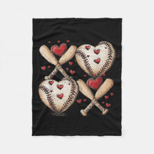Retro Baseball Valentinstag Xoxo Funny Kids Boys Fleecedecke