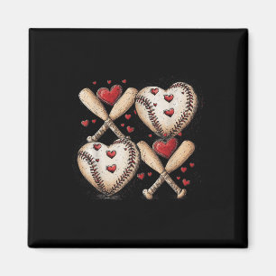 Retro Baseball Valentinstag Xoxo Funny Kids Boys Magnet