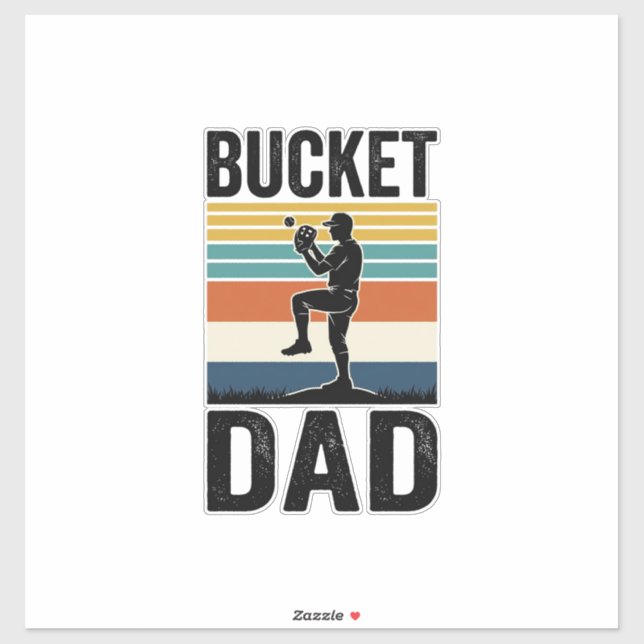 Retro-Baseball-Vater-Vektor-Design_1 Aufkleber (Blatt)