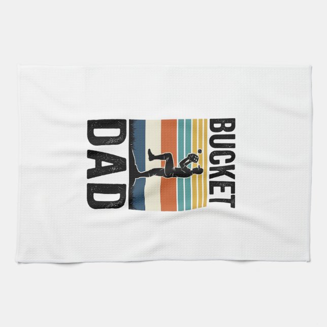 Retro-Baseball-Vater-Vektor-Design_1 Geschirrtuch (Horizontal)