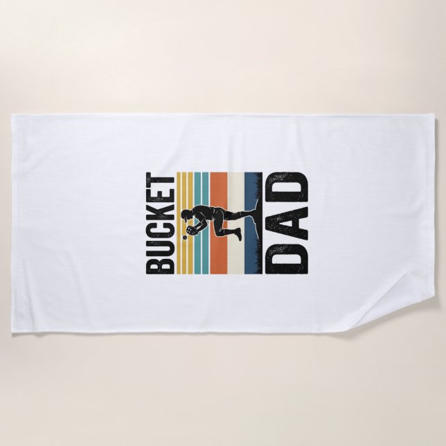 Retro-Baseball-Vater-Vektor-Design_1 Strandtuch (Vorderseite)