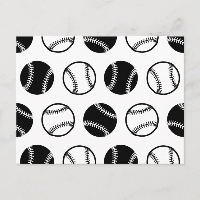 Retro Baseballs Mustersport Art CUSTOM BG FARBE Postkarte (Vorderseite)