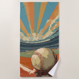 Retro Baseballstadion Strandtuch