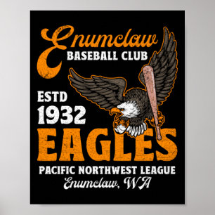 Retro-Baseballteam der Minor League Baseball Poster