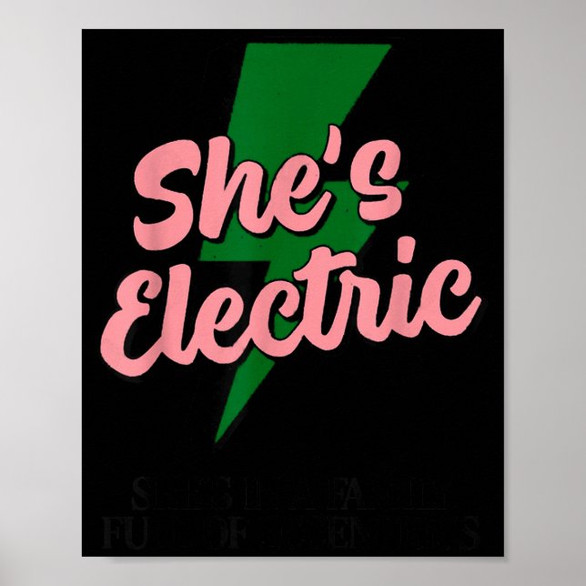 Retro Basic Lightning Quote She Electric Funny Sim Poster (Vorne)