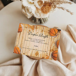 Retro Basketball Baby Shower Diapper Raffle Begleitkarte