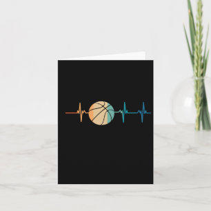 Retro Basketball Heartbeat Karte