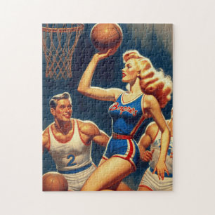 Retro Basketball-Illustration Puzzle