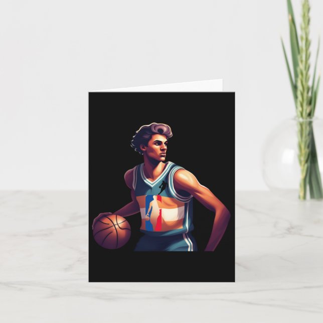 Retro Basketball Jersey Karte (Vorderseite)
