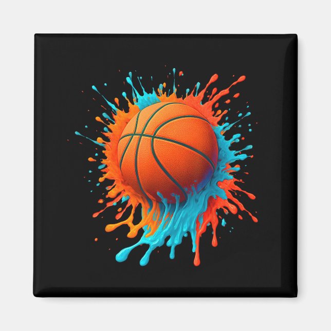 Retro Basketball Spieler Liebhaber Sportteam Boys  Magnet (Vorne)