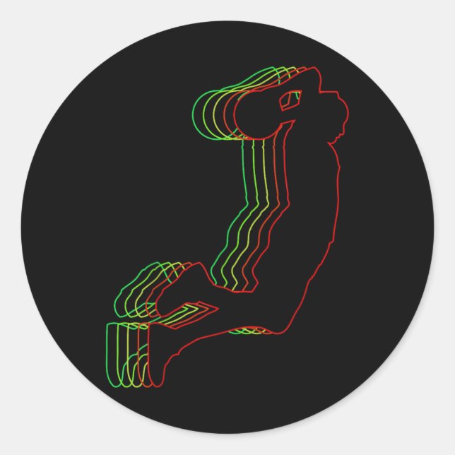 Retro Basketball Spieler Lover Sportteam Boys Gir Runder Aufkleber (Vorderseite)