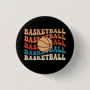 Retro-Basketball-Typografie-Design im Vintage-Stil Button