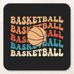 Retro-Basketball-Typografie-Design im Vintage-Stil Rechteckiger Pappuntersetzer