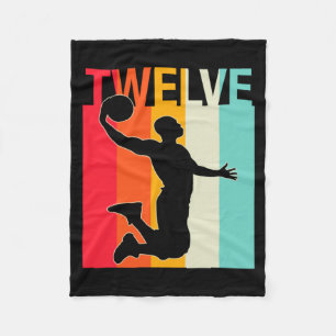 Retro-Basketballspieler 12 Jahre für Männer Jungen Fleecedecke