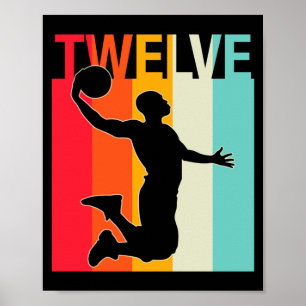 Retro-Basketballspieler 12 Jahre für Männer Jungen Poster