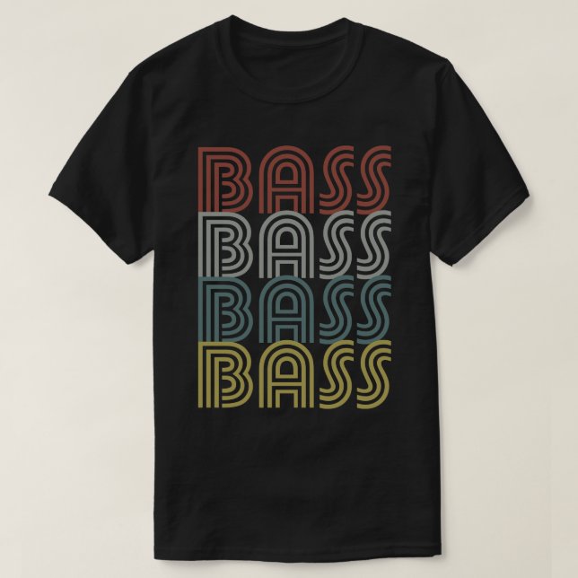 Retro BASS Bass Guitar Player Bassist Geschenk T-Shirt (Design vorne)