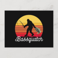 Retro Bassquatch Bigfoot Fischen