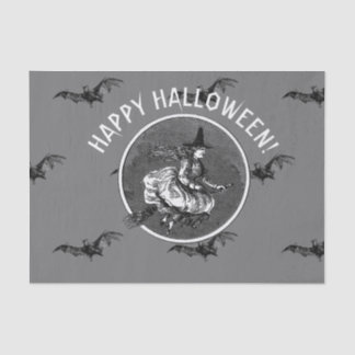 RETRO BAT AND WITCH HALLOWEWEWEEN Tissue Paper Seidenpapier