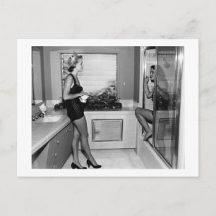 Retro Bath Room, Los Angeles, 1951 Vintag Postkarte