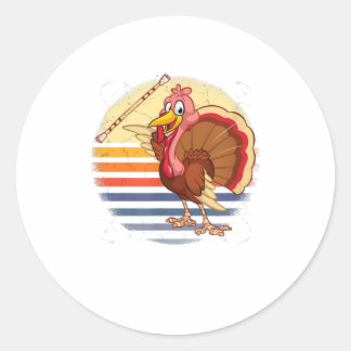 Retro Baton Twirler Turkey Bird Gymnast Gymnast Runder Aufkleber