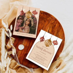 Retro Bauble Ornament Weihnachtsfest Brautparty Einladung