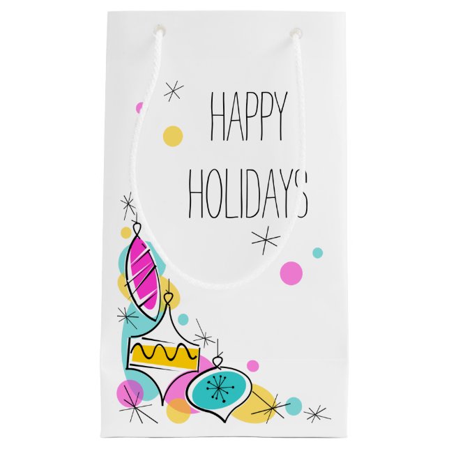 Retro Baubles Corner Holidays Kleine Geschenktüte (Vorderseite)