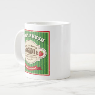 Retro-Bauernhof Frische Plakatgestaltung Jumbo-Tasse