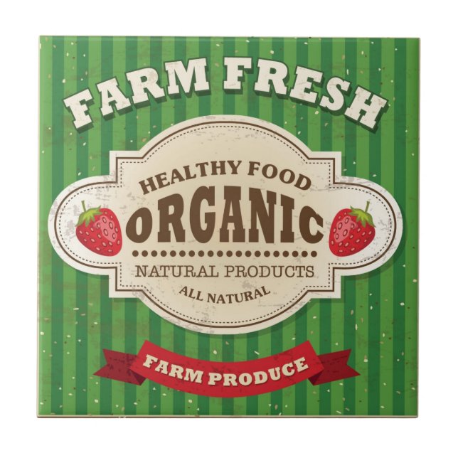 Retro Bauernhof-neuer Plakat-Entwurf Fliese (Vorderseite)