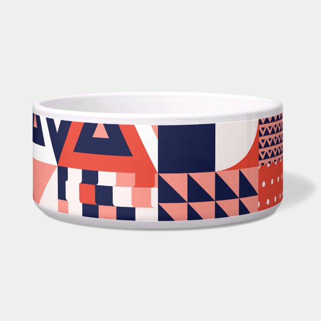 Retro Bauhaus Design, farbenfroh geometrisch. Napf (Vorderseite)