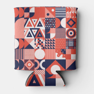 Retro-Bauhaus-Design, farbenfrohe Geometrie. Dosenkühler