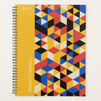 Retro Bauhaus Geometric Personalisiert Planner Planer