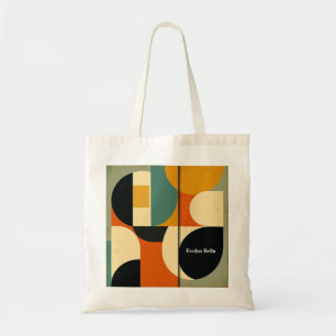 Retro Bauhaus inspirierte Kreis-Ästhetik Tragetasche